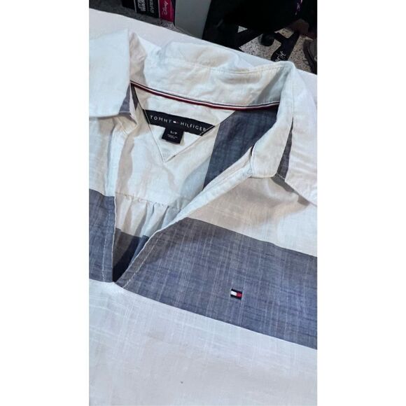 Tommy Hilfiger Women's Striped Colorblock Long Sleeves Top White/Gray Size PS - Picture 3 of 9